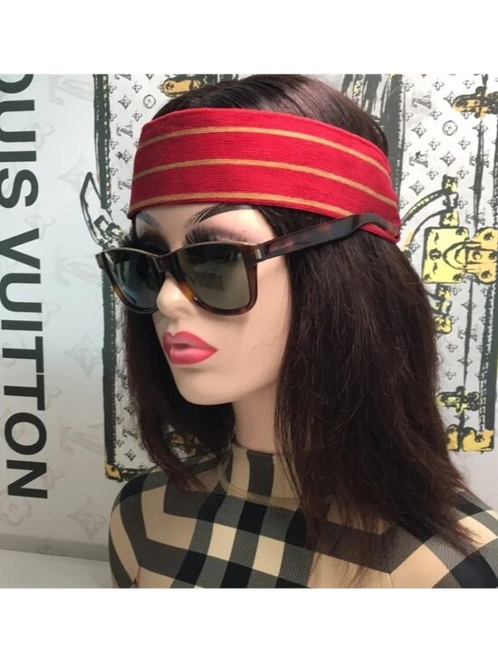 Saint Laurent Tortoise Shell Sunglasses with Green Lenses SL 51 CUT 002